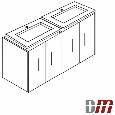 PORCHER Meuble De Salle De Bain Ulysse - 4 Portes - 120cm - Blanc Brillant 2 PORCHER Meuble De Salle De Bain Ulysse - 4 Portes - 120cm - Blanc Brillant – Image 2