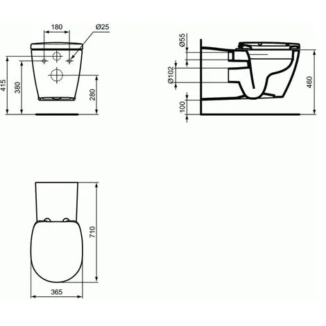 Ensemble Cuvette Matura Rallongée Sans Bride + Abattant FC Blanc PORCHER / IDEAL STANDARD - E819801+E822601 5 Ensemble Cuvette Matura Rallongée Sans Bride + Abattant FC Blanc PORCHER / IDEAL STANDARD - E819801+E822601 – Image 5