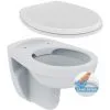 Porcher / Ideal Standard Pack WC Suspendu Sans Bride + Abattant Eurovit (PorcherRimless)