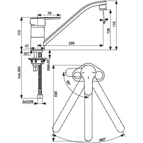 Mitigeur évier - OLYOS - Porcher 2 Mitigeur évier - OLYOS - Porcher – Image 2