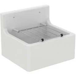 Porcher Poste D'eau 46 X 38 Cm Avec Grille Porte Seau, Blanc (S593901)