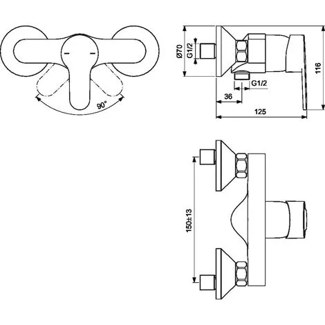 PORCHER Mitigeur Douche Olyos - Chrome 2 PORCHER Mitigeur Douche Olyos - Chrome – Image 2
