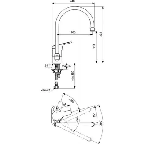 PORCHER Mitigeur Dévier Col De Cygne Olyos C2 2 PORCHER Mitigeur Dévier Col De Cygne Olyos C2 – Image 2