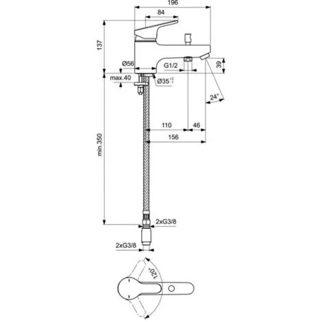 PORCHER Mitigeur Bain/douche Monotrou Olyos 2 PORCHER Mitigeur Bain/douche Monotrou Olyos – Image 2