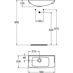 Porcher Lave-mains 50 X 23,5 Cm, Blanc Brillant (P169001) -France PORCHER Soldes 2022 29991650 3