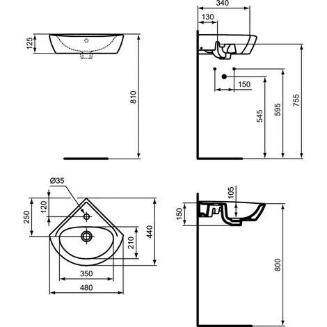 Porcher Lave-mains D'angle Ulysse 34 X 34 X 44 Cm, Blanc (E899701) 2 Porcher Lave-mains D'angle Ulysse 34 X 34 X 44 Cm, Blanc (E899701) – Image 2