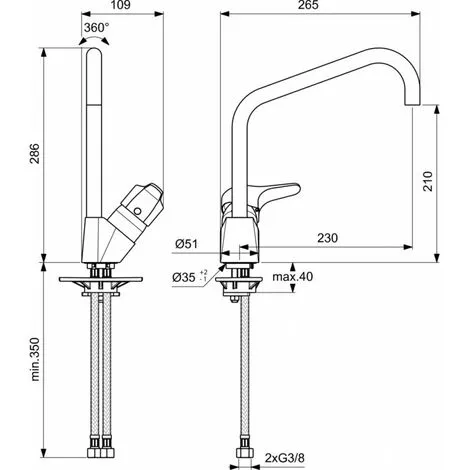 Mitigeur évier Col De Cygne Ulysse Porcher - Chrome 2 Mitigeur évier Col De Cygne Ulysse Porcher - Chrome – Image 2