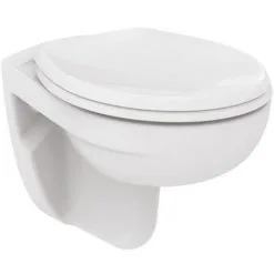 PORCHER Pack Cuvette Suspendue Matura Sans Bride Avec Abattant Blanc