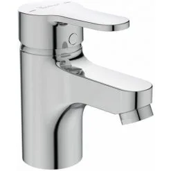 PORCHER Mitigeur Lavabo OLYOS, Bec Fixe, 130 Mm, Bonde Metal - Chrome