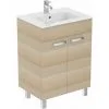 PORCHER Ensemble Meuble Et Lavabo-plan ULYSSE, 2 Portes - Boir Clair - 60cm