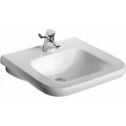 PORCHER Lavabo MATURA 2 Accessible Aux PMR - Sans Trop Plein - 60 X 55 Cm