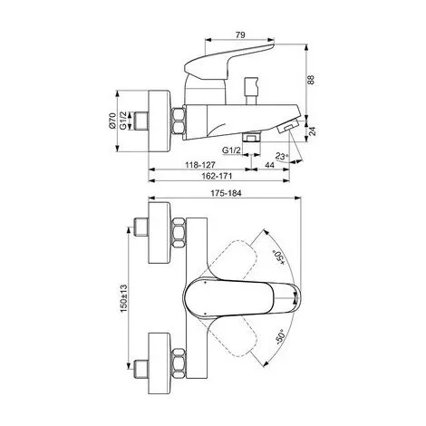 Mitigeur Bain-douche Okyris - Porcher 2 Mitigeur Bain-douche Okyris - Porcher – Image 2